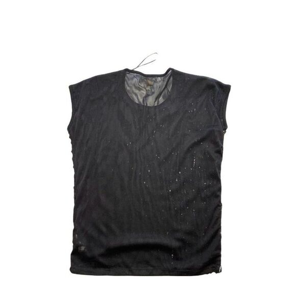 Michael Kors MK Black Sequin Cap Sleeve Top Small - Picture 5 of 6